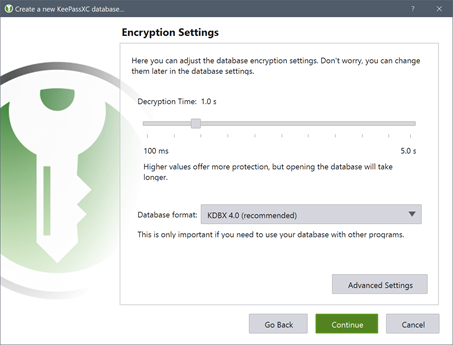 New Database Wizard